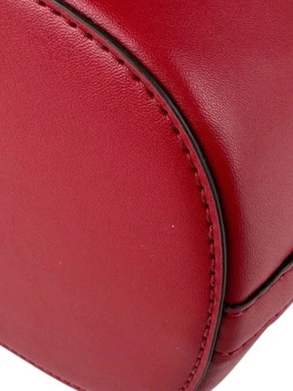 Auth Michael Kors Handbag Shoulder Bag Red/White Leather/Goldtone - z6654 - Picture 9 of 13